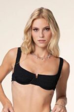 BIKINI CON FERRETTO NERO SPUGNA Effek
