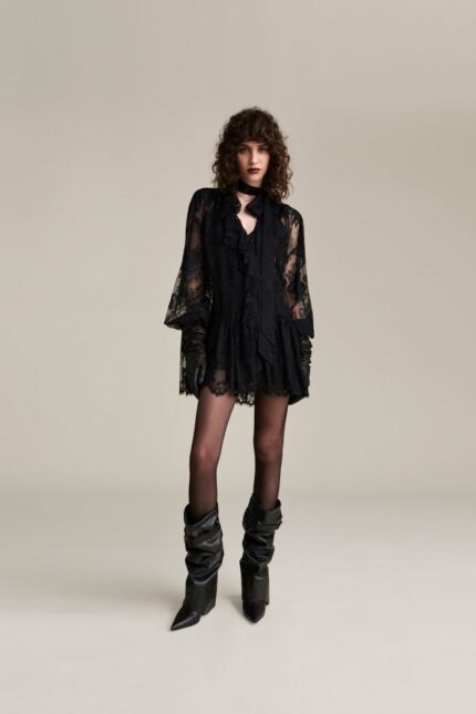 ABITO PIZZO NERO BABYDOLL DRESS LACE Aniye By