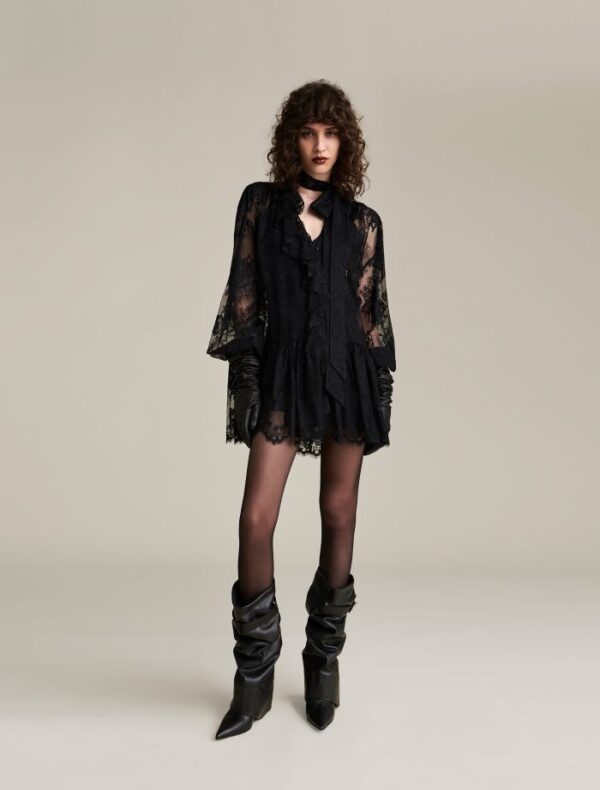 ABITO PIZZO NERO BABYDOLL DRESS LACE Aniye By