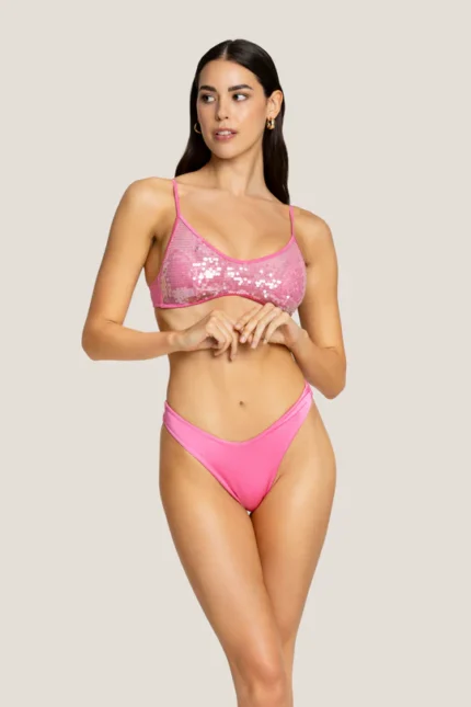 BIKINI TOP A FASCIA PAILLETTES ROSA 4giveness