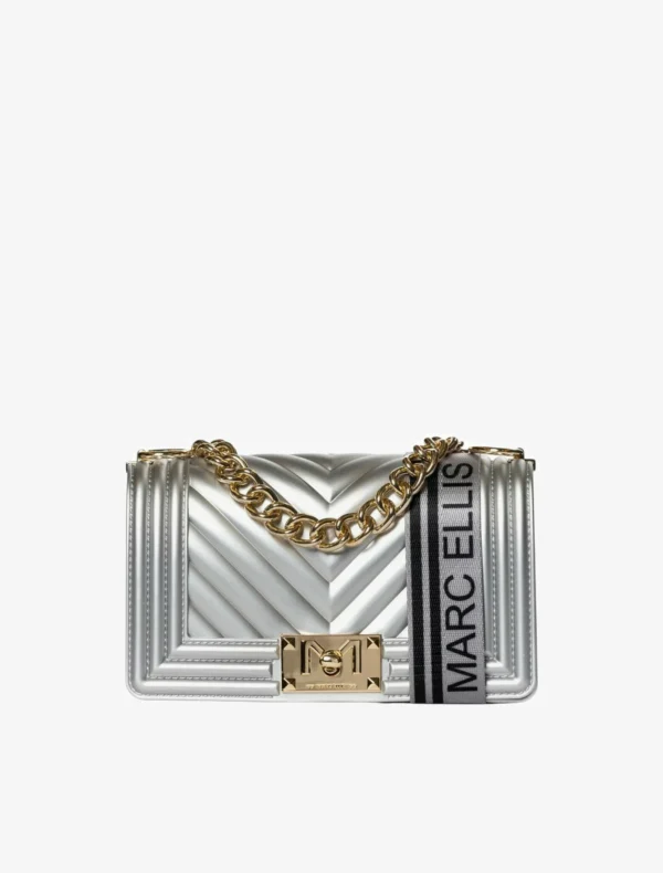 BORSA FLAT SMALL ARGENTO Marc Ellis