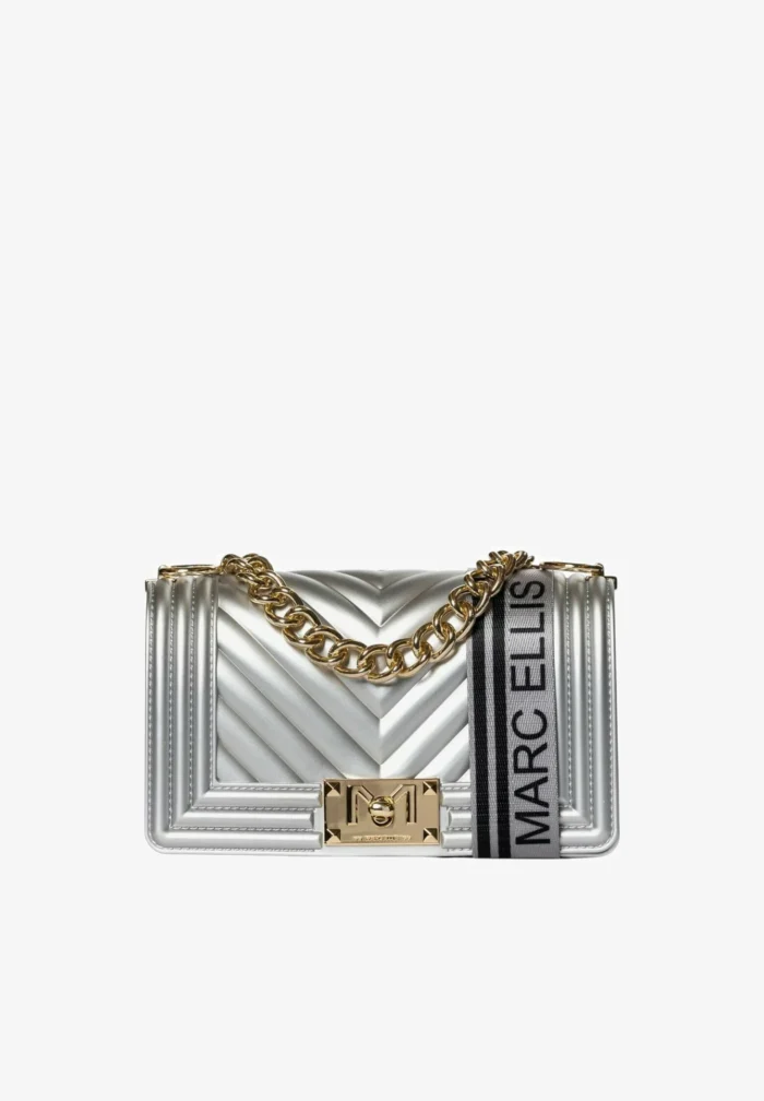 BORSA FLAT SMALL ARGENTO Marc Ellis