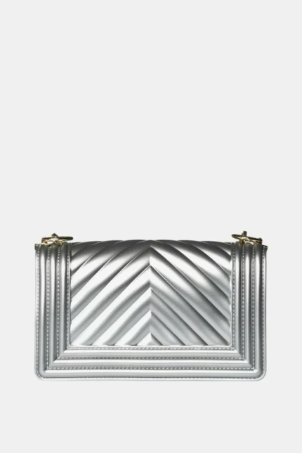 BORSA FLAT SMALL ARGENTO Marc Ellis