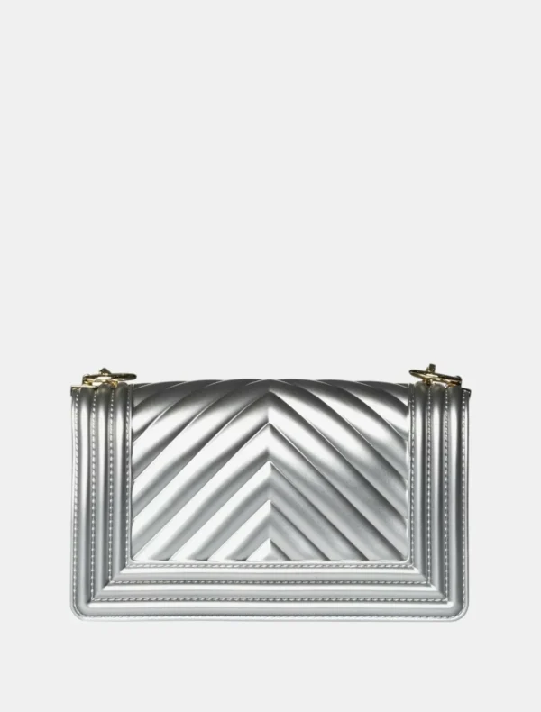 BORSA FLAT SMALL ARGENTO Marc Ellis