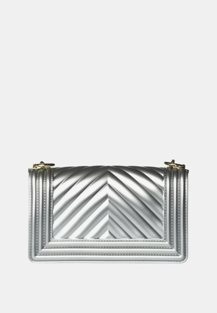 BORSA FLAT SMALL ARGENTO Marc Ellis