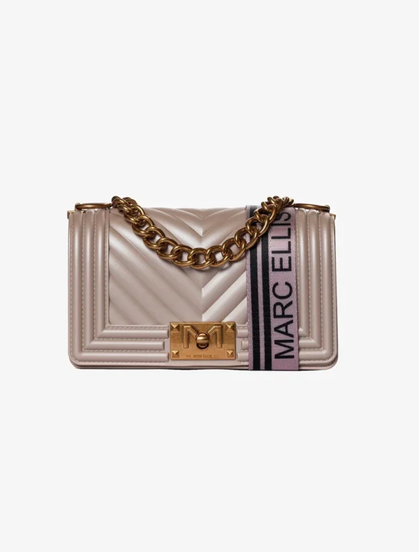 BORSA FLAT SMALL ORO Marc Ellis