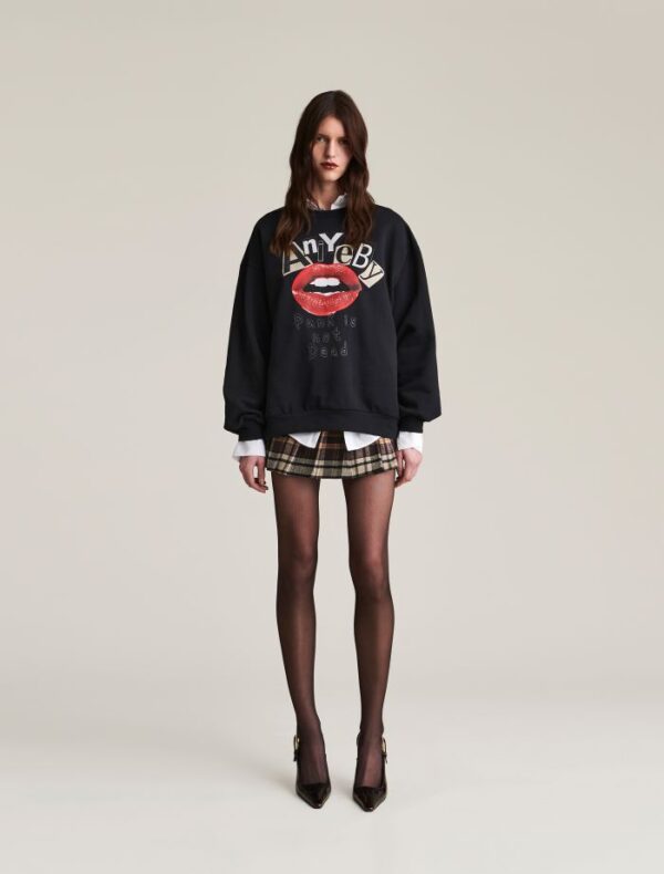 FELPA NERA BOCCA SWEATSHIRT PUNK Aniye By