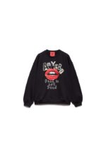 FELPA NERA BOCCA SWEATSHIRT PUNK Aniye By