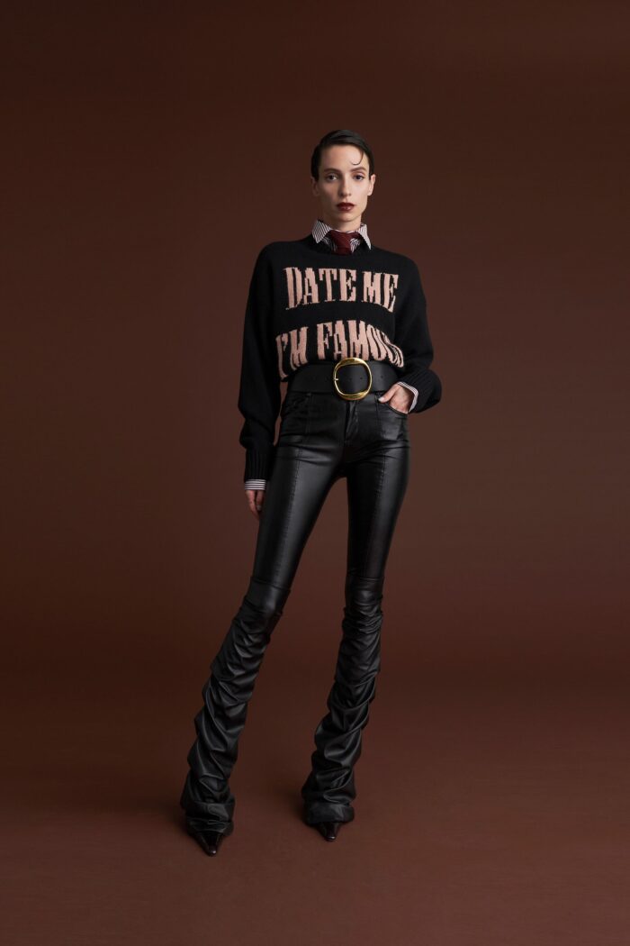 MAGLIA PULL NERA CROP KOLOR Aniye By