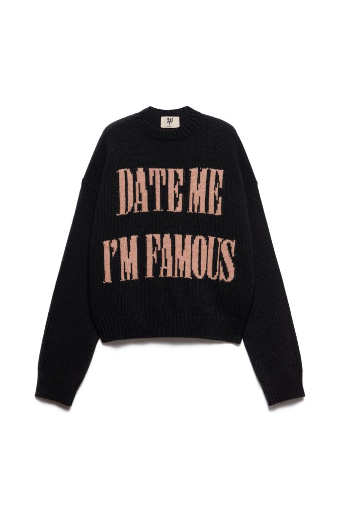 MAGLIA PULL NERA CROP KOLOR Aniye By
