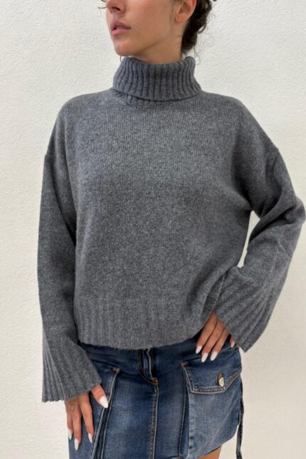 MAGLIA PULL DOLCEVITA GRIGIO TURTLENECK CHRIS Aniye By