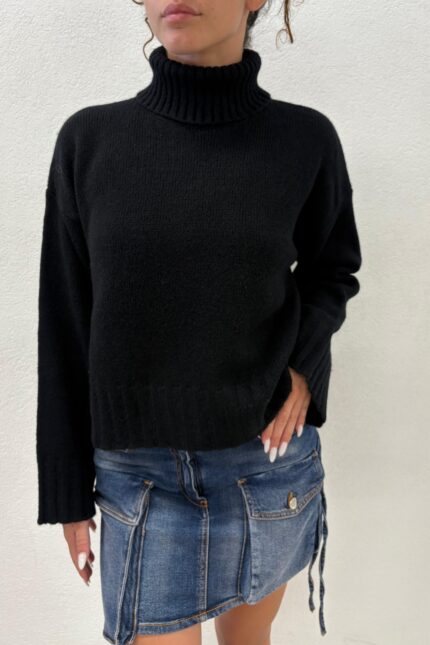 MAGLIA PULL DOLCEVITA NERO TURTLENECK CHRIS Aniye By