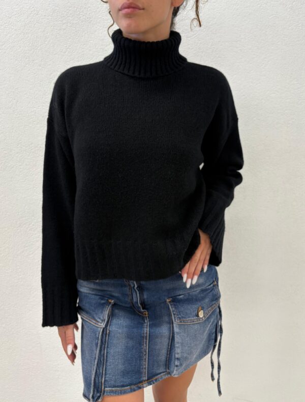 MAGLIA PULL DOLCEVITA NERO TURTLENECK CHRIS Aniye By