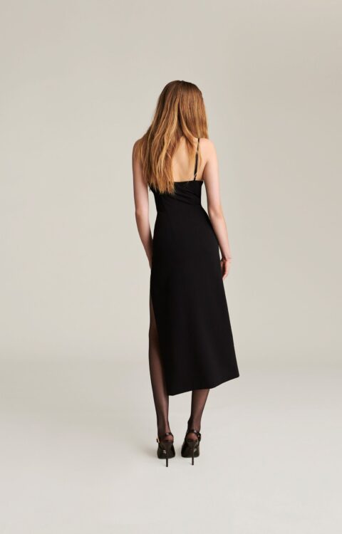 ABITO MIDI NERO BRALETTE DRESS LINDA Aniye By