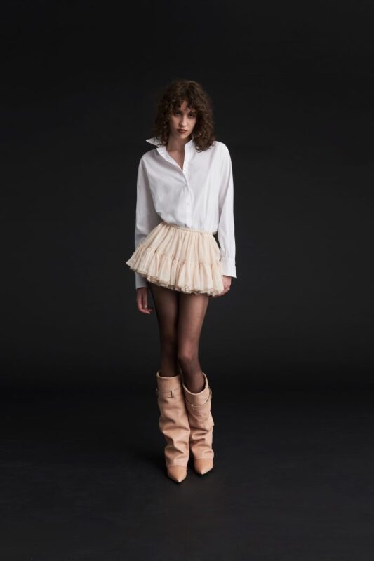 GONNA VOLANT AVORIO MINI SKIRT IVETTE Aniye By