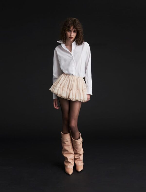 GONNA VOLANT AVORIO MINI SKIRT IVETTE Aniye By