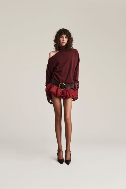 GONNA VOLANT BORDEAUX MINI SKIRT IVETTE Aniye By