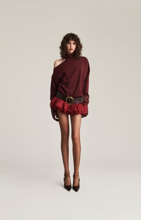 GONNA VOLANT BORDEAUX MINI SKIRT IVETTE Aniye By