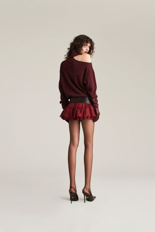 GONNA VOLANT BORDEAUX MINI SKIRT IVETTE Aniye By