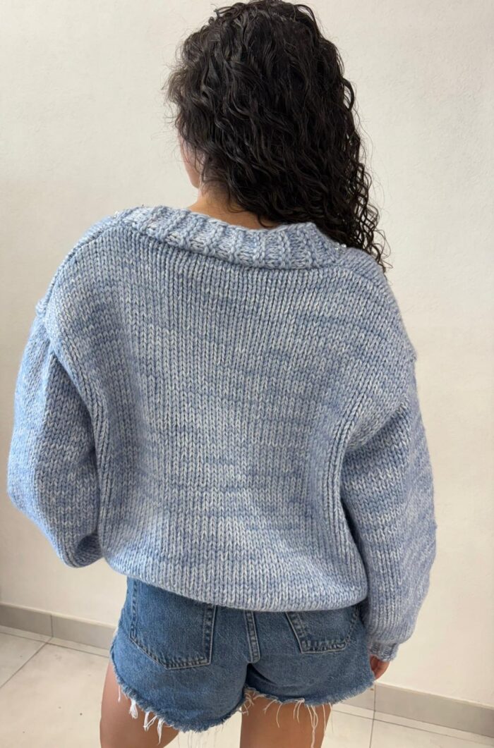 CARDIGAN AZZURRO MÉLANGE Denny Rose