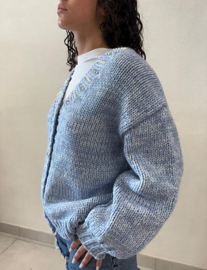 CARDIGAN AZZURRO MÉLANGE Denny Rose