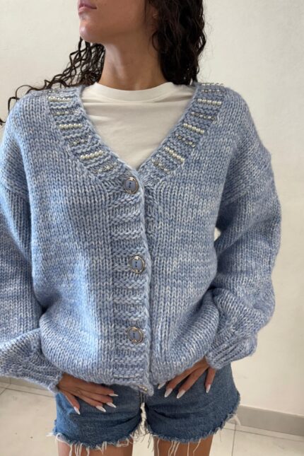 CARDIGAN AZZURRO MÉLANGE Denny Rose
