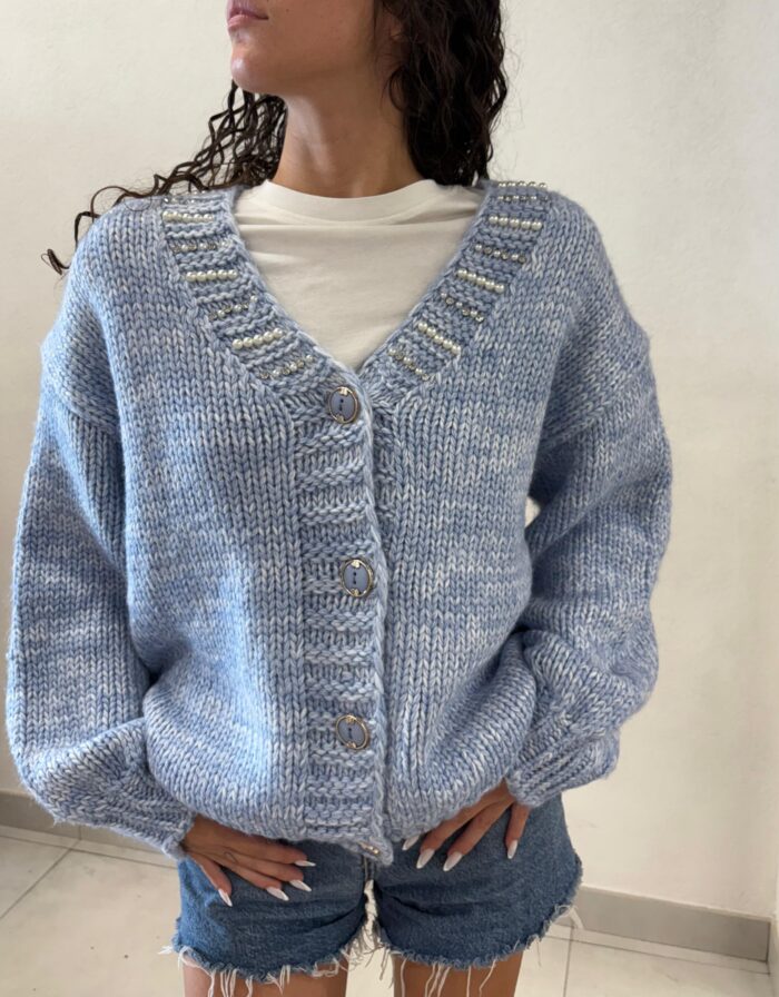 CARDIGAN AZZURRO MÉLANGE Denny Rose