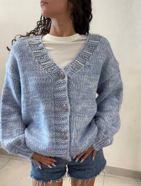 CARDIGAN AZZURRO MÉLANGE Denny Rose