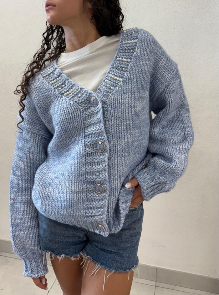 CARDIGAN AZZURRO MÉLANGE Denny Rose