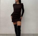 ABITO A TUBINO MOKA MINI DRESS SIENNA Aniye By