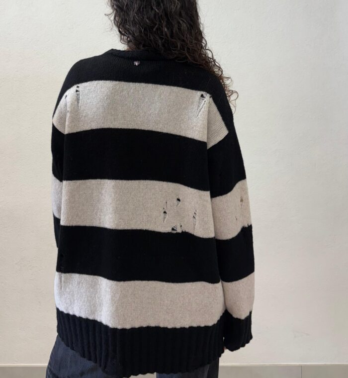 MAGLIA A RIGHE BIANCO E NERO PULL ALY Aniye By