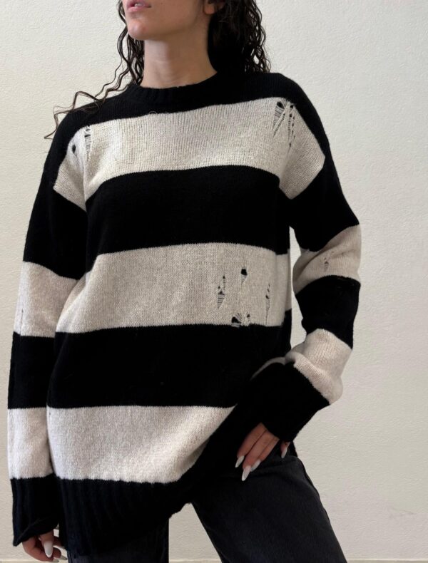 MAGLIA A RIGHE BIANCO E NERO PULL ALY Aniye By