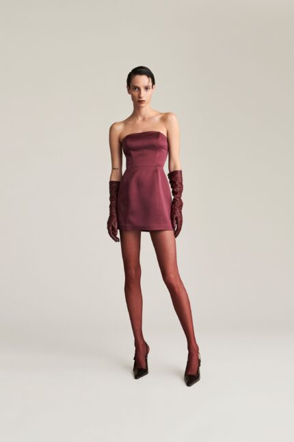 ABITO IN RASO BORDEAUX BUSTIER DRESS MYA Aniye By