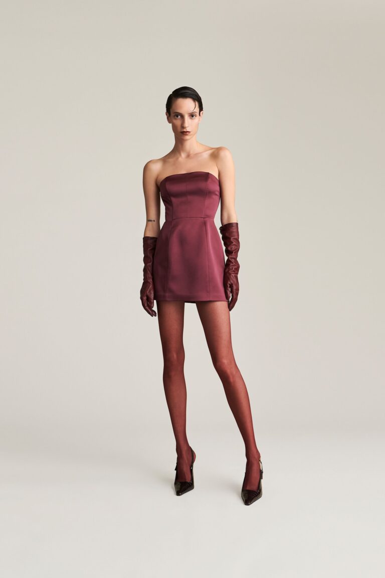 ABITO IN RASO BORDEAUX BUSTIER DRESS MYA Aniye By