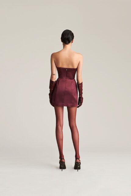 ABITO IN RASO BORDEAUX BUSTIER DRESS MYA Aniye By