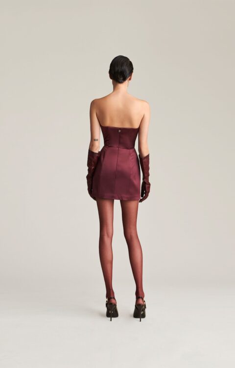 ABITO IN RASO BORDEAUX BUSTIER DRESS MYA Aniye By