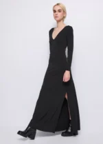 ABITO LUNGO NERO STELLA STRASS Denny Rose