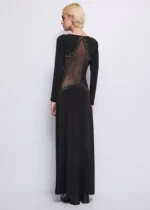ABITO LUNGO NERO STELLA STRASS Denny Rose