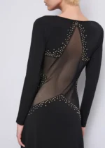 ABITO LUNGO NERO STELLA STRASS Denny Rose
