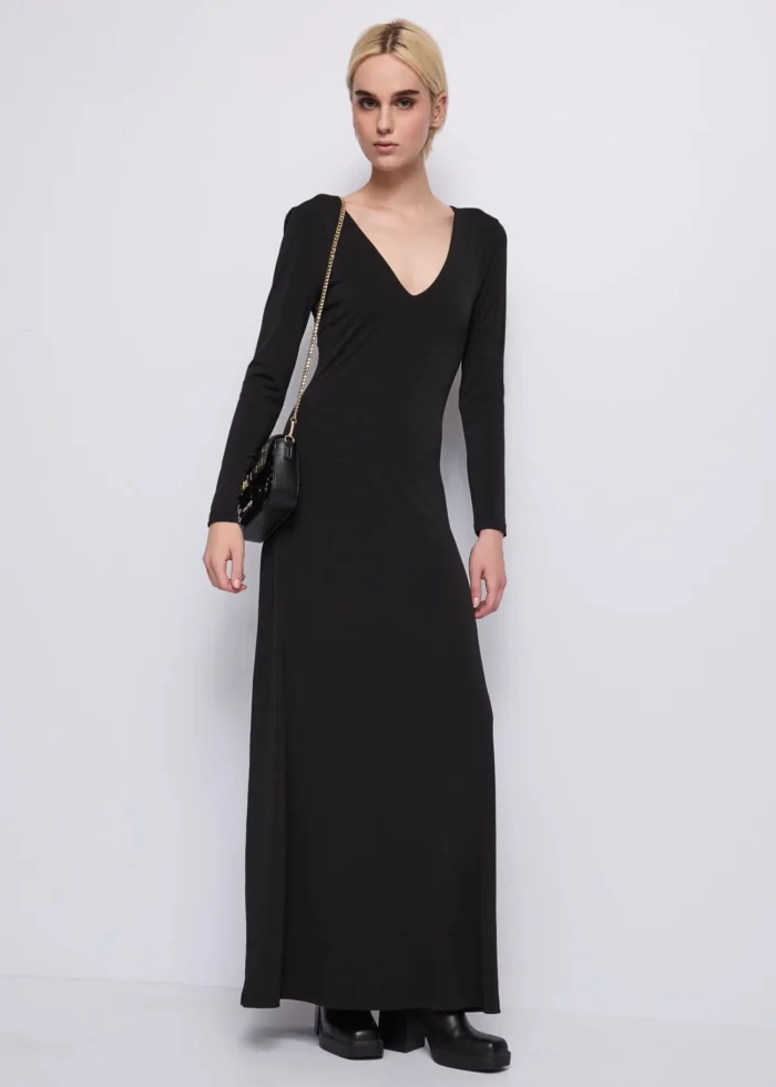 ABITO LUNGO NERO STELLA STRASS Denny Rose