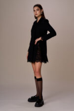 ABITO ROBE MANTEAU NERO IN PIZZO No Secrets