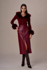 CARDIGAN BORDEAUX ECOPELLICCIA No Secrets