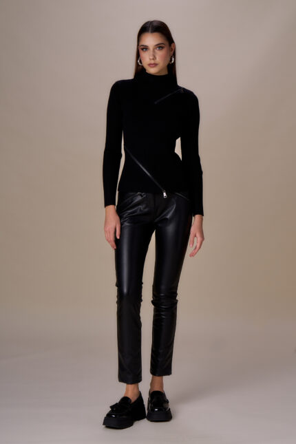 MAGLIA DOLCEVITA NERA ZIP No Secrets