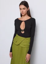 MAGLIA IN CREPÊ NERA Denny Rose