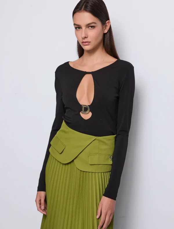 MAGLIA IN CREPÊ NERA Denny Rose