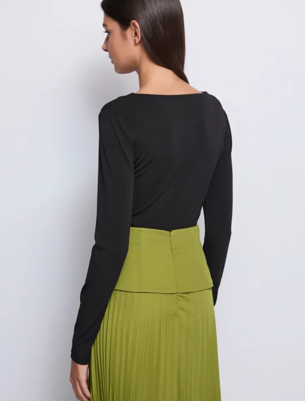 MAGLIA IN CREPÊ NERA Denny Rose