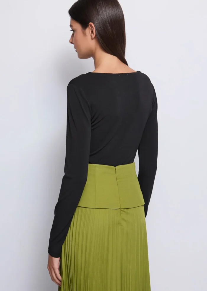 MAGLIA IN CREPÊ NERA Denny Rose