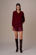 MAGLIA PULL BORDEAUX MACRAME’ No Secrets