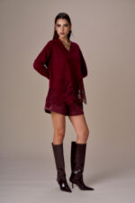 MAGLIA PULL BORDEAUX MACRAME’ No Secrets