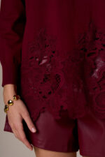 MAGLIA PULL BORDEAUX MACRAME’ No Secrets